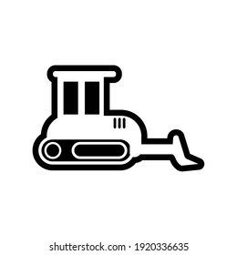 Bulldozer icon design template vector isolated illustration