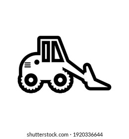 Bulldozer icon design template vector isolated illustration