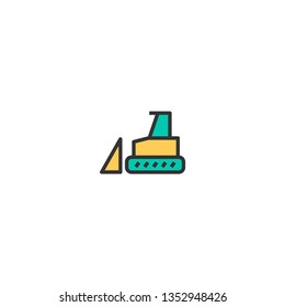 Bulldozer icon design. Transportation icon vector illustration
