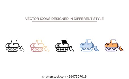 Bulldozer icon design with white background stock illustration