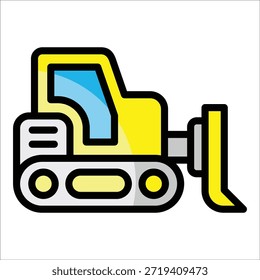 Bulldozer Icon Element For Design