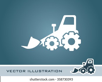 Bulldozer Icon. Eps-10.