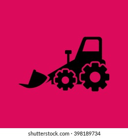 Bulldozer Icon. Eps-10.