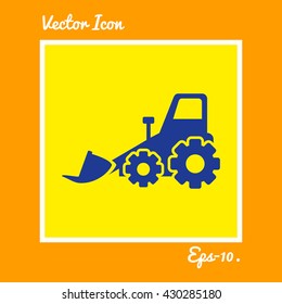 Bulldozer Icon. Eps-10.