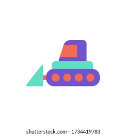 bulldozer icon flat color design. isolated on white background