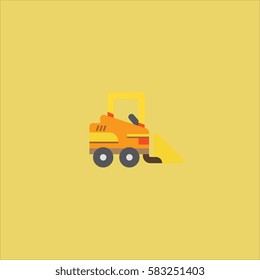 bulldozer icon flat design