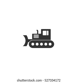 Bulldozer Icon Flat. Illustration Isolated Vector Sign Symbol