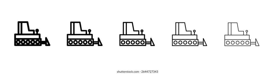 Ícone Bulldozer ilustração plana definir logotipo