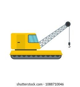 Bulldozer icon. Flat illustration of bulldozer vector icon for web