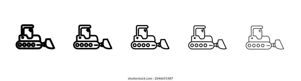 Ícone Bulldozer simples plano esboço logotipo