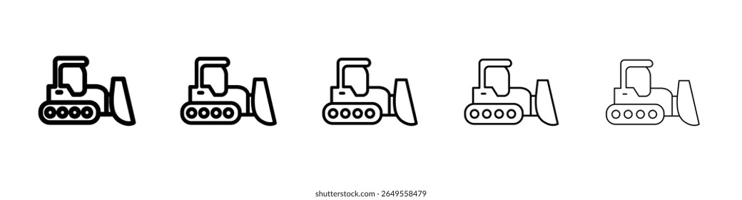 Ícone Bulldozer simples plano esboço logotipo