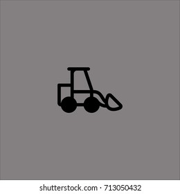 Bulldozer icon flat. Simple vector symbol and bonus icon