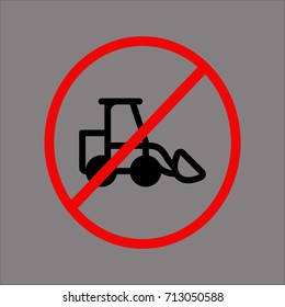 Bulldozer icon flat. Simple vector symbol and bonus icon