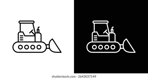 Ícone Bulldozer Vetor de logotipo de estilo plano. perfeito para projetos de IU