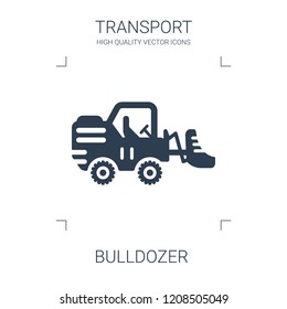 bulldozer icon. high quality filled bulldozer icon on white background. from transport collection flat trendy vector bulldozer symbol. use for web and mobile