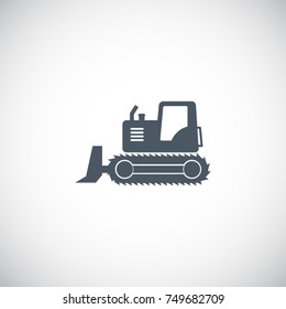 Bulldozer icon. Illustration isolated vector sign symbol
