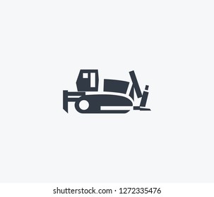 Bulldozer icon isolated on clean background. Bulldozer icon concept drawing icon in modern style. Vector illustration for your web mobile logo app UI design.