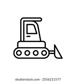 Bulldozer icon isolated on white background