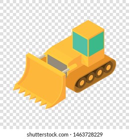Bulldozer icon. Isometric illustration of bulldozer vector icon for web