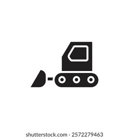 Bulldozer icon Line Art Logo set