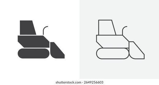 Ícone Bulldozer - Ilustração de gráficos de linha