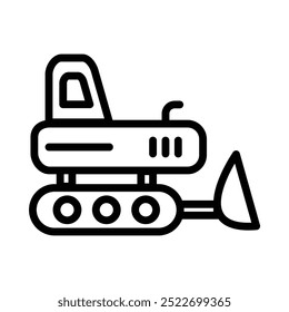 Bulldozer icon in line style. Perfect for website mobile app presentation. Suitable for any user interface and user experience