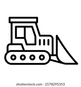 Bulldozer icon line vector illustration