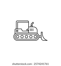 Bulldozer icon linear logo isolated