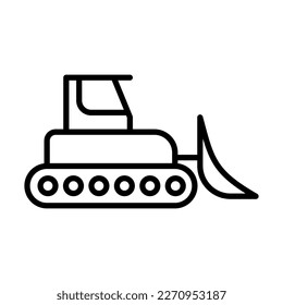 Bulldozer Icon Logo Design Vector Template Illustration Sign And Symbol Pixels Perfect