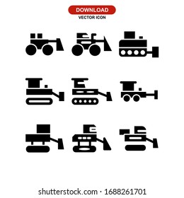 bulldozer icon or logo isolated sign symbol vector illustration - Collection of high quality black style vector icons
