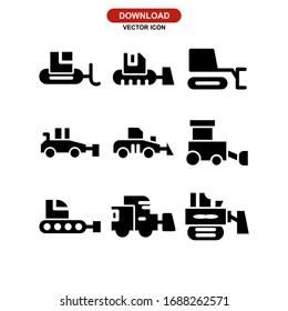 bulldozer icon or logo isolated sign symbol vector illustration - Collection of high quality black style vector icons
