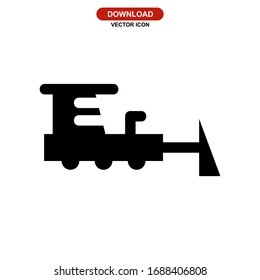 bulldozer icon or logo isolated sign symbol vector illustration - high quality black style vector icons
