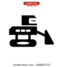 bulldozer icon or logo isolated sign symbol vector illustration - high quality black style vector icons
