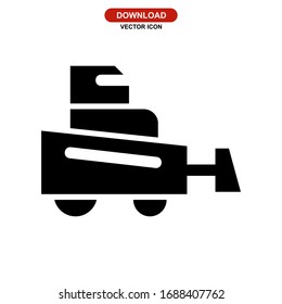 bulldozer icon or logo isolated sign symbol vector illustration - high quality black style vector icons
