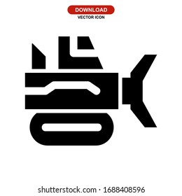 bulldozer icon or logo isolated sign symbol vector illustration - high quality black style vector icons
