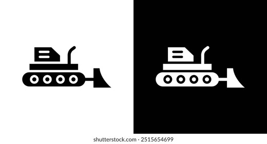 ícone Bulldozer logotipo definir vetor