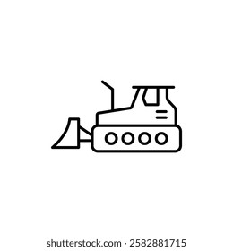 Bulldozer icon logo sign set vector outline