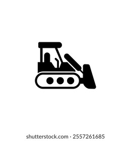 Bulldozer icon logo vector. Construction vehicle and Heavy Equipment icon vector