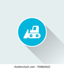 bulldozer icon with long shadow