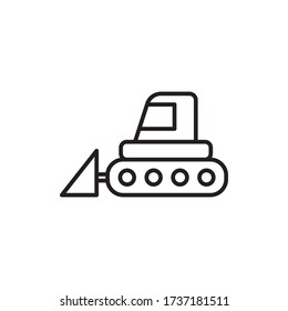 vector de diseño de contorno de icono del bulldozer. aislado en fondo blanco