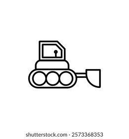 Bulldozer icon Outline thin set