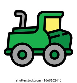 Bulldozer icon. Outline bulldozer vector icon for web design isolated on white background