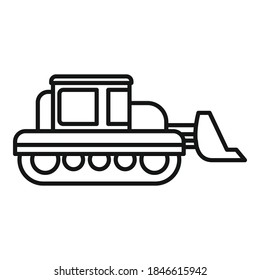 Bulldozer icon. Outline bulldozer vector icon for web design isolated on white background