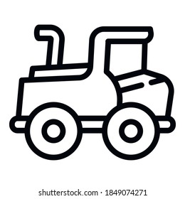 Bulldozer icon. Outline bulldozer vector icon for web design isolated on white background