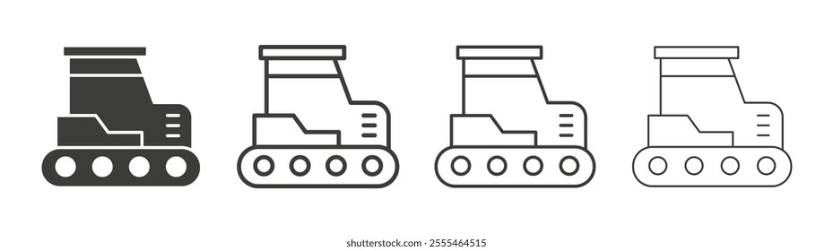 Bulldozer icon pack. vector illustration