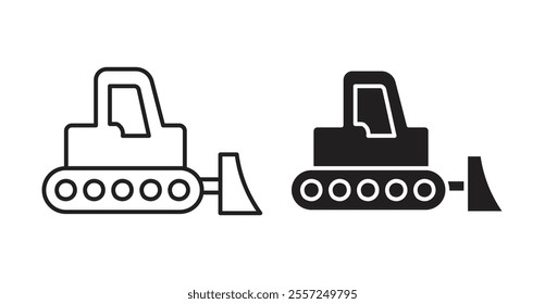 Bulldozer Icon set. vector illustration set