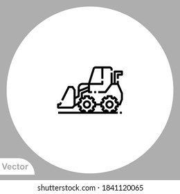 Bulldozer icon sign vector,Symbol, logo illustration for web and mobile
