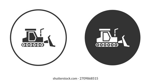 Ícone Bulldozer assina o pacote. Símbolos vetoriais para designs de gráficos