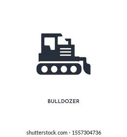 bulldozer icon. simple element illustration. isolated trendy filled bulldozer icon on white background. can be used for web, mobile, ui.