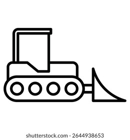 Ícone Bulldozer simples ícone plano símbolo de vetor